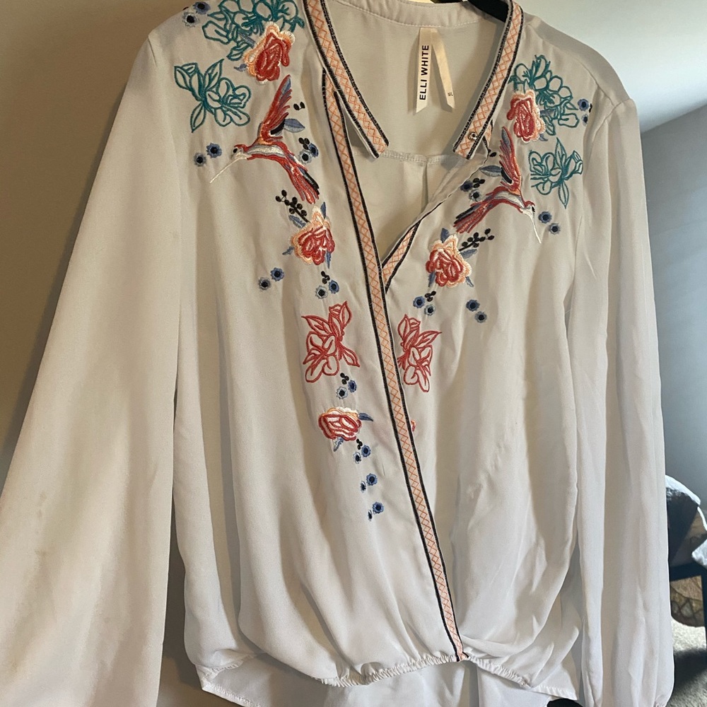 White embroidered blouse